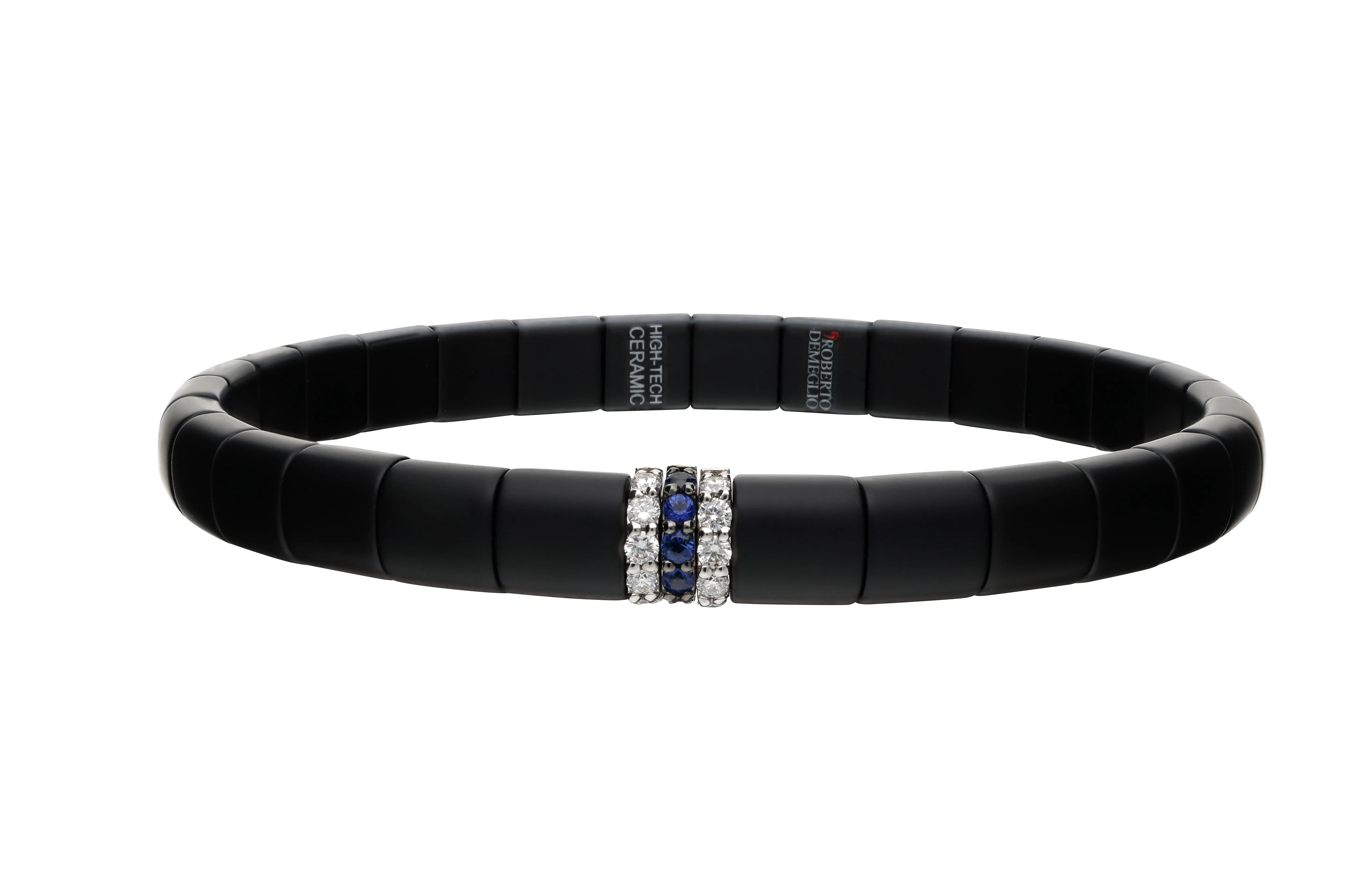 Stretch Bracelet with Diamonds & Blue Sapphire