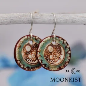 Sun and Moon Celestial Ceramic Earrings  | Moonkist Designs