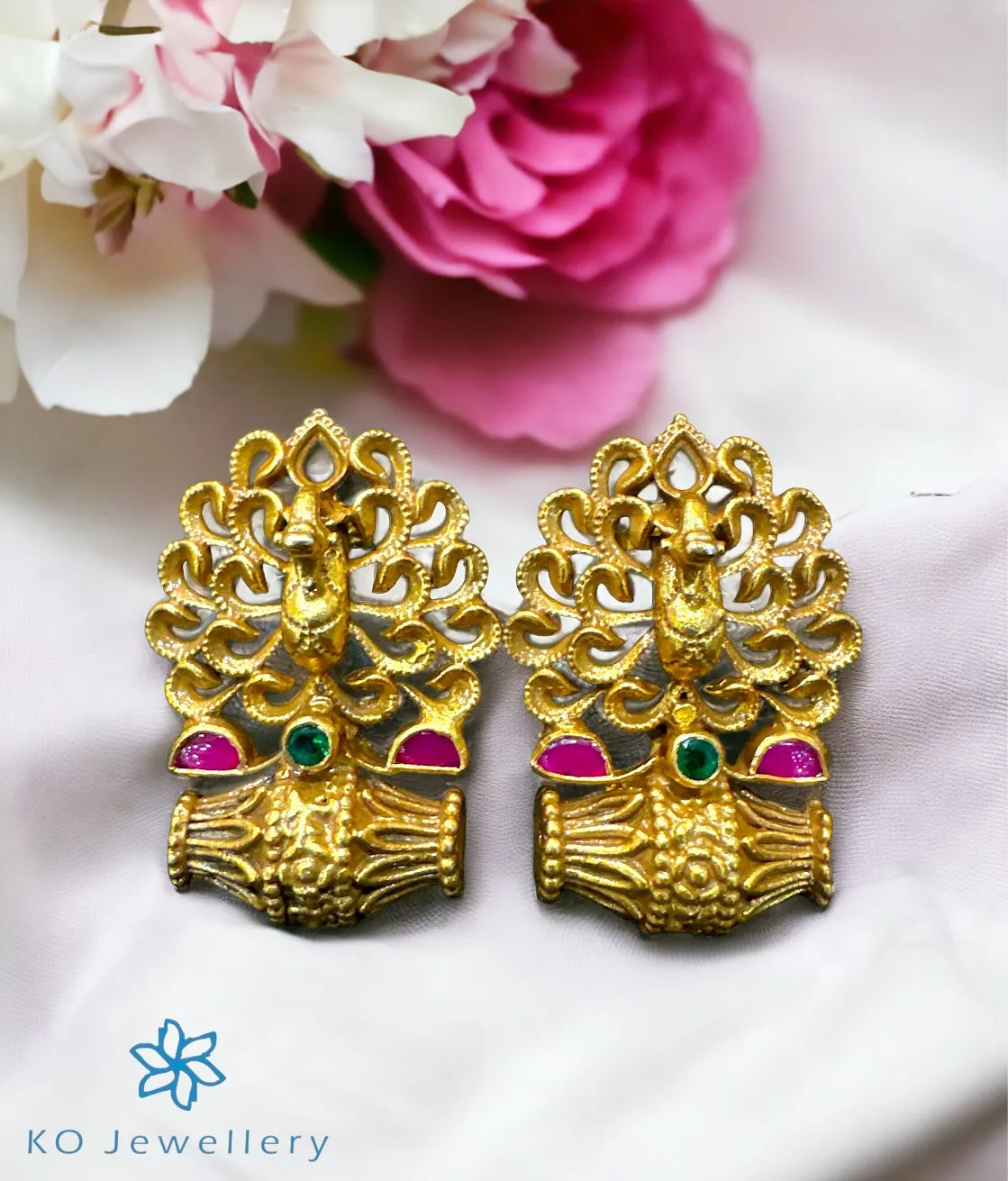 The Silver Peacock Kundan Earrings