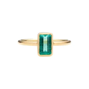 Tura Sugden 18k/22k Colombian Emerald Solitaire Ring- .99ct