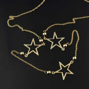 Vintage 14K Gold Minimalist Cutout Star Necklace