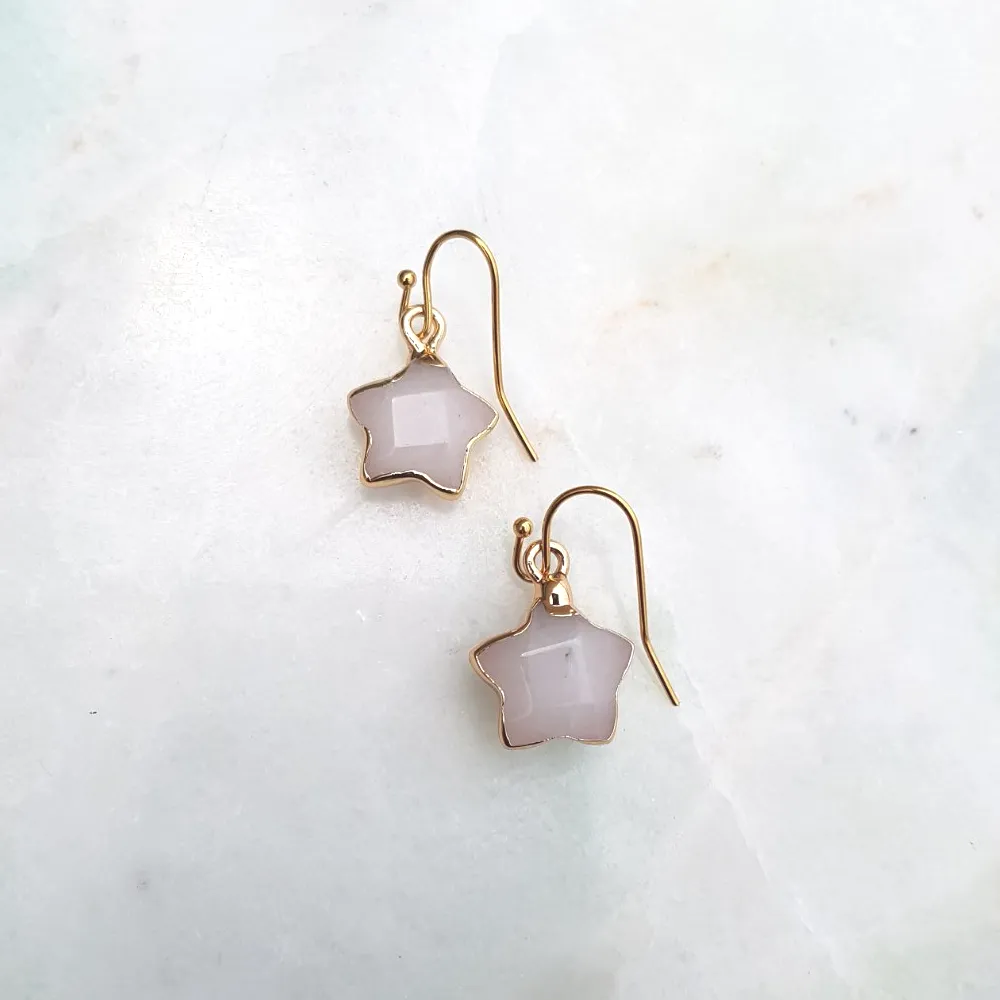 White Jade Single Drop Earrings