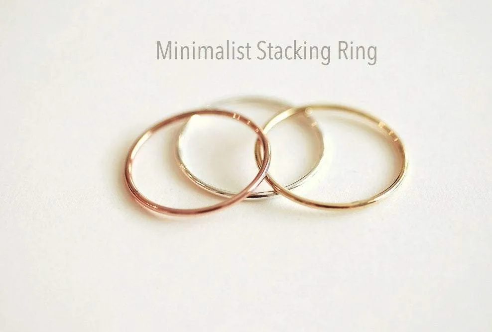 Wholesale Sterling Silver Minimalist Stacking Ring- Minimalist Simple Everyday sterling silver thin knuckle ring, midi ring, thin ring band, [1]