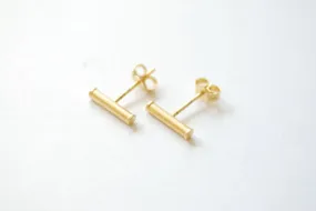 Wholesale Vermeil Matte Gold Bar Earrings,  Gold Bar Stud Earrings, Line Earrings, Minimal Post Earrings, Ear Climbers, Stick earrings