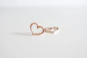 Wholesale Vermeil Rose Gold Open Heart Charms, Gold heart Connector, Vermeil Heart Charms Pendants, Gold Heart Charm, Rose Gold Heart Charm