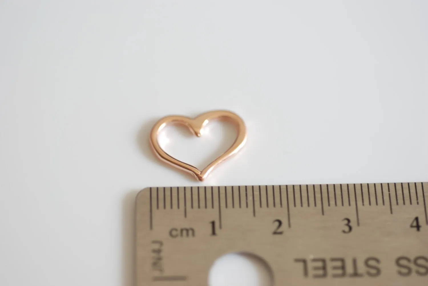 Wholesale Vermeil Rose Gold Open Heart Charms, Gold heart Connector, Vermeil Heart Charms Pendants, Gold Heart Charm, Rose Gold Heart Charm