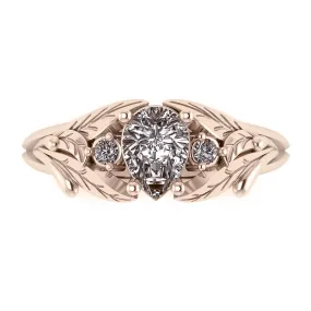 Wisteria | pear cut gemstone setting with accent diamonds